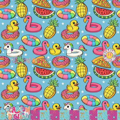 Pool Floats Seamless Pattern Digital Design