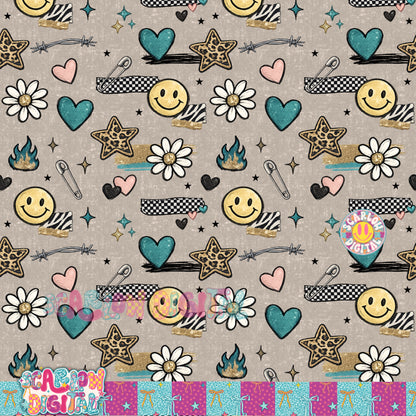 Edgy Seamless Pattern Digital Design