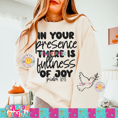 In Your Presence There is Fullness of Joy Front and Back PNG Digital Design