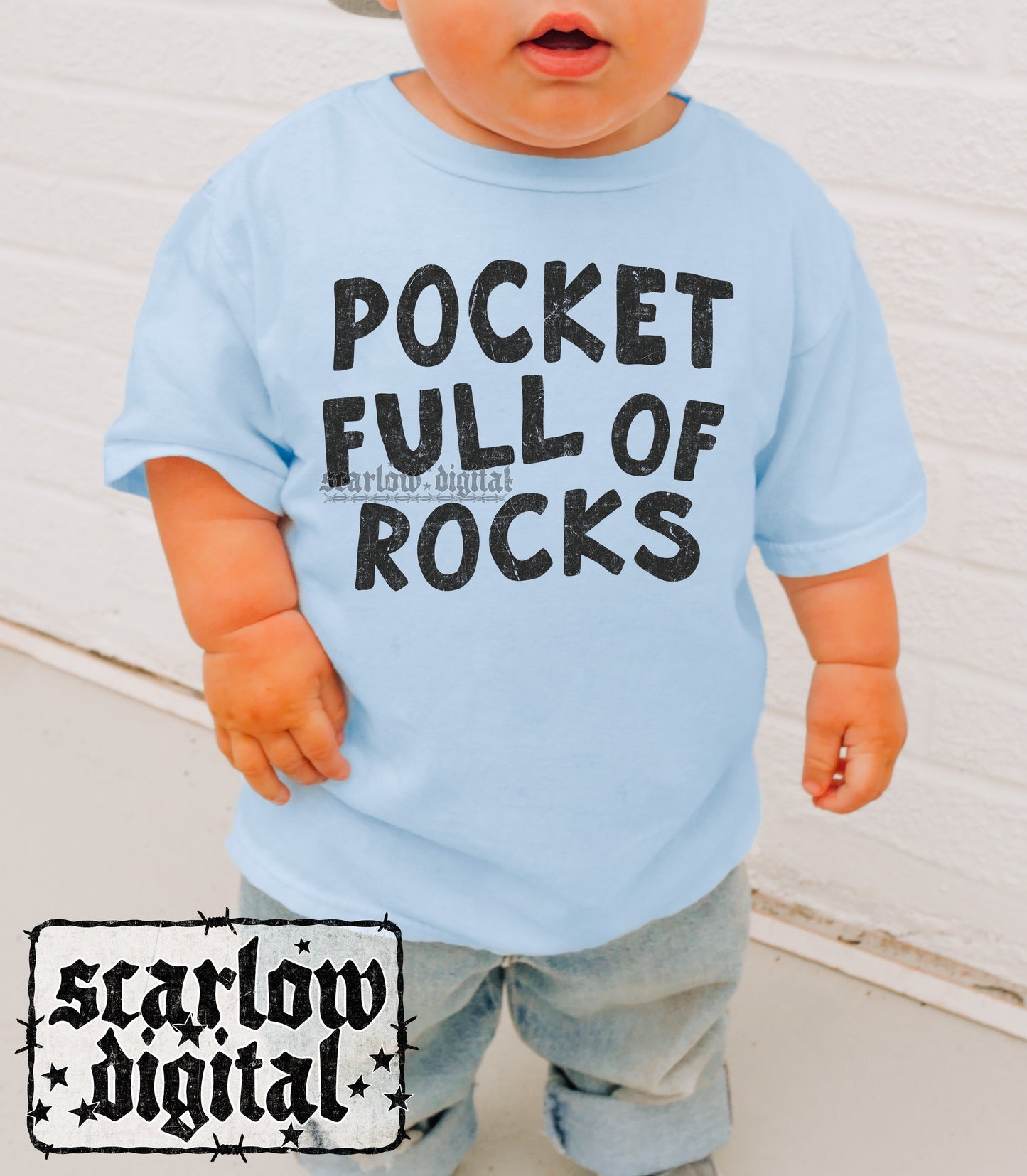 Pocket Full of Rocks PNG Digital Design