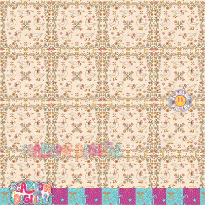 Vintage Thrift-Style Faux Quilt Seamless Pattern Digital Design