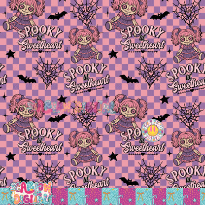 NEW NEW NEW! Spooky Sweetheart Seamless Pattern Digital Design