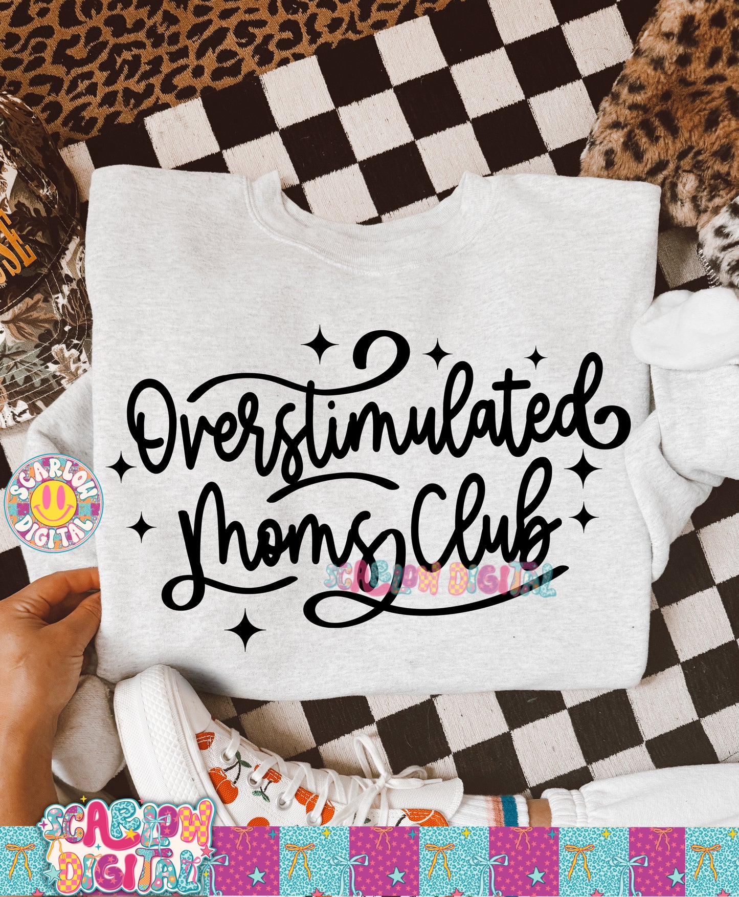 Overstimulated Moms Club PNG Digital Design