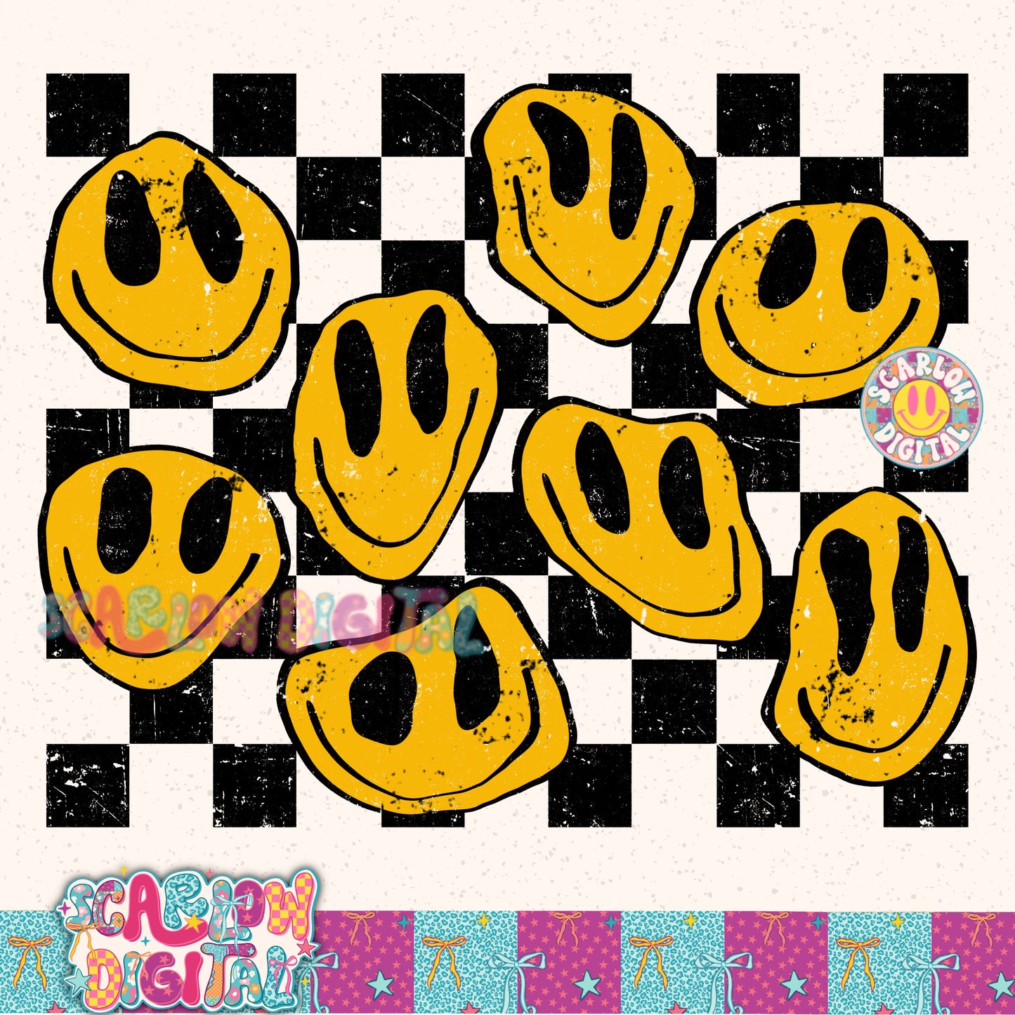 Trippy Faces PNG Digital Design