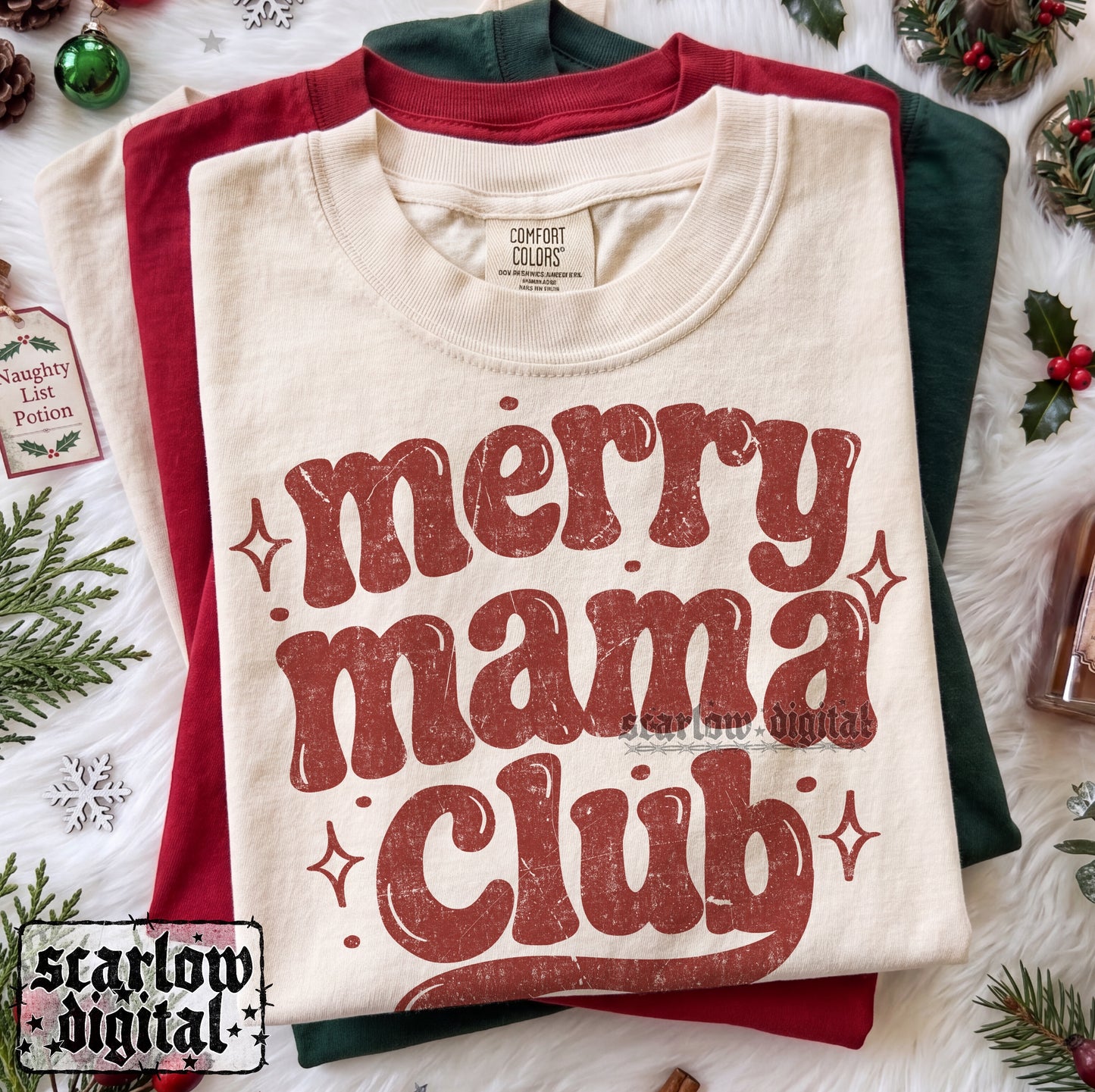 Merry Mama Club PNG Digital Design