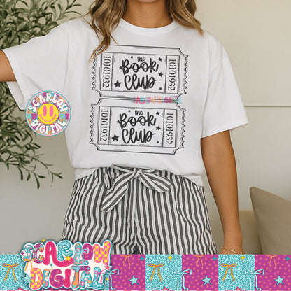The Book Club Tickets PNG Digital Design