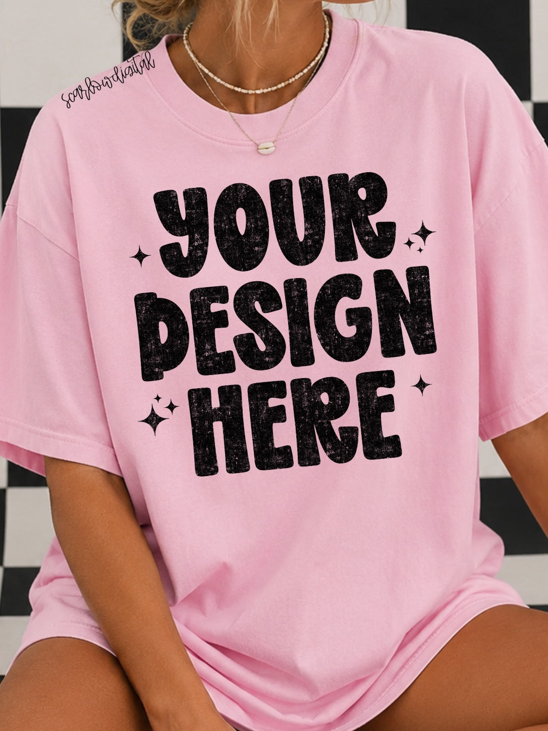 Blossom Comfort Colors Unisex Garment-Dyed Heavyweight T-Shirt 1717 Mockup