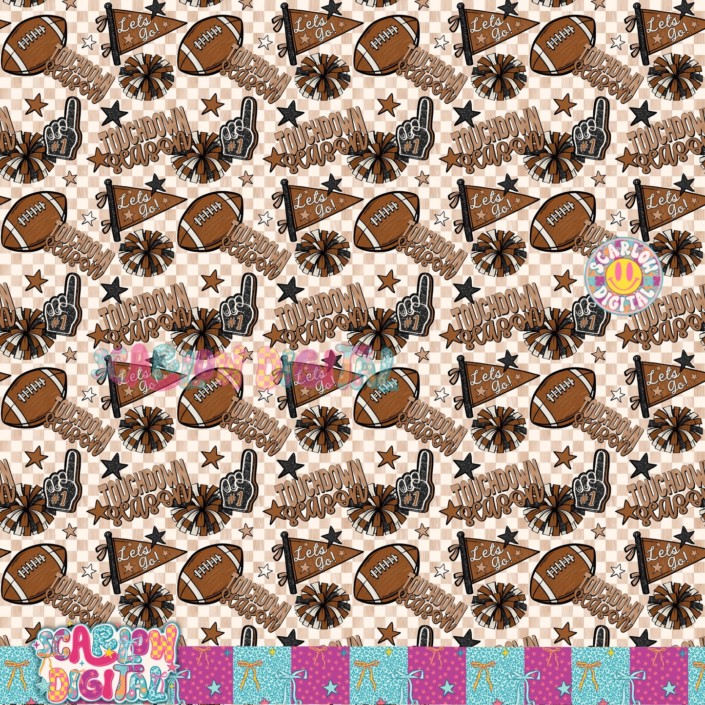 Touchdown Season Seamless Pattern Digital Design