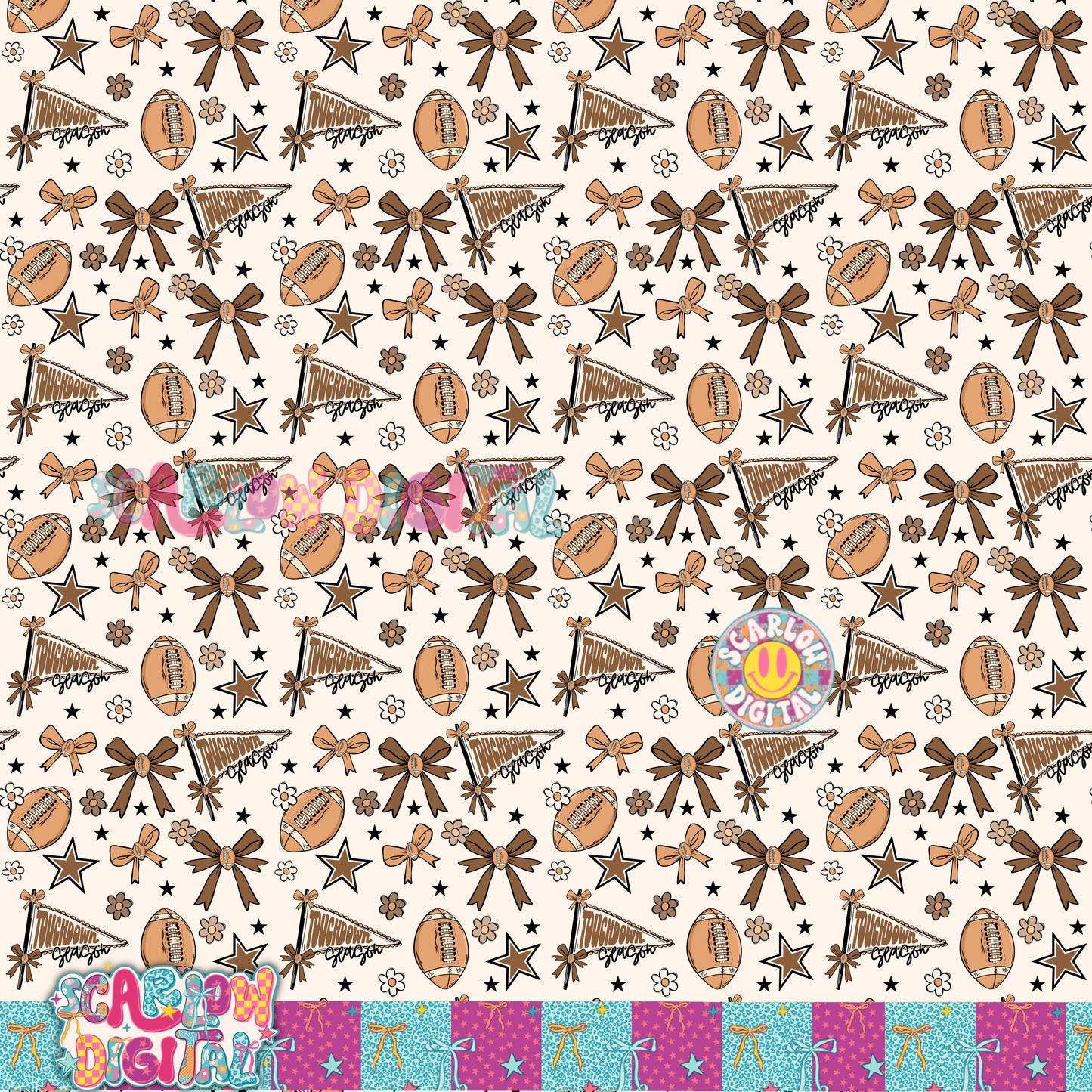 Touchdown Season Seamless Pattern Digital Design