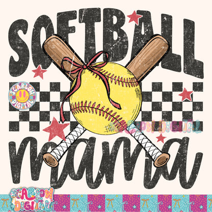 Softball Mama PNG Digital Design