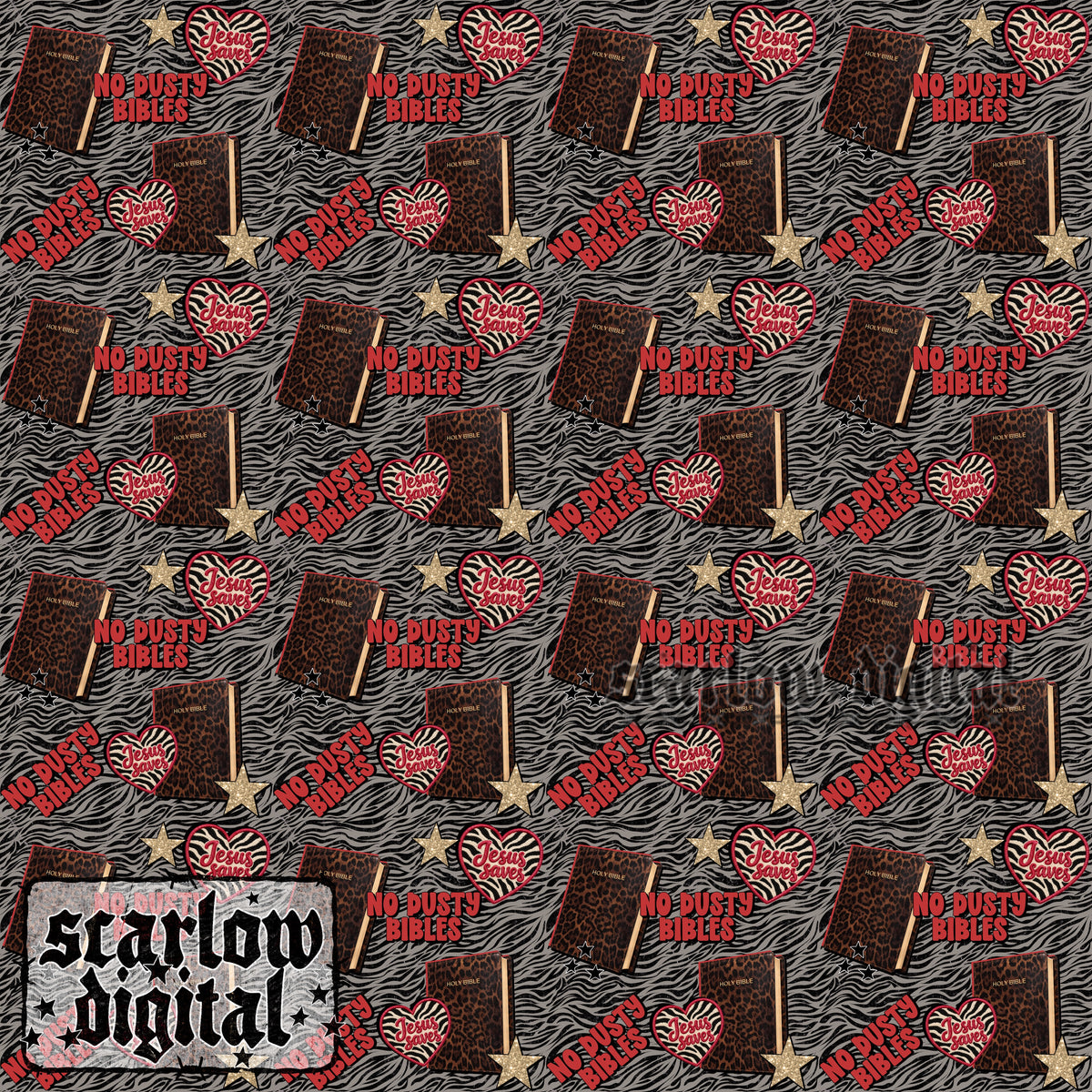 No Dusty Bibles Seamless Pattern Digital Design