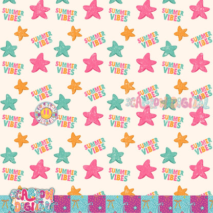 Summer Vibes Seamless Pattern Digital Design