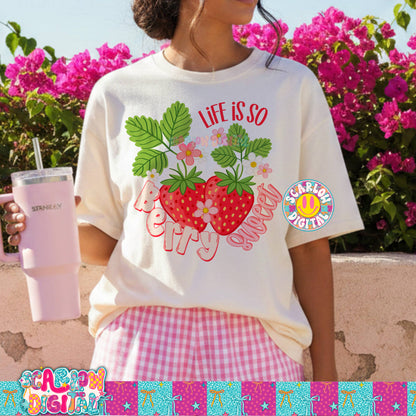 Life is So Berry Sweet PNG Digital Design