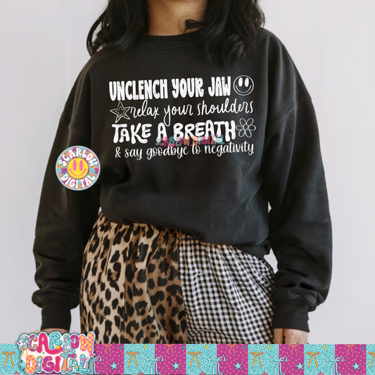 Unclench Your Jaw Single Color PNG Digital Design