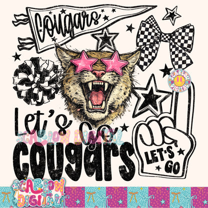 Cougars Mascot PNG Digital Design
