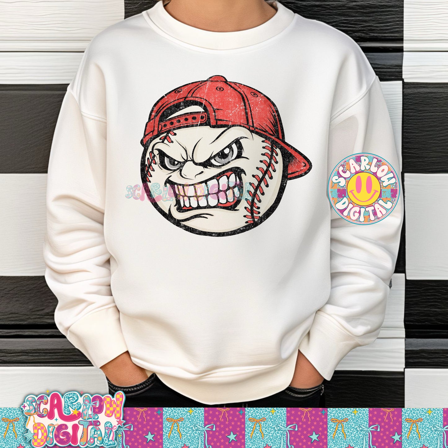 Angry Baseball PNG Digital Design