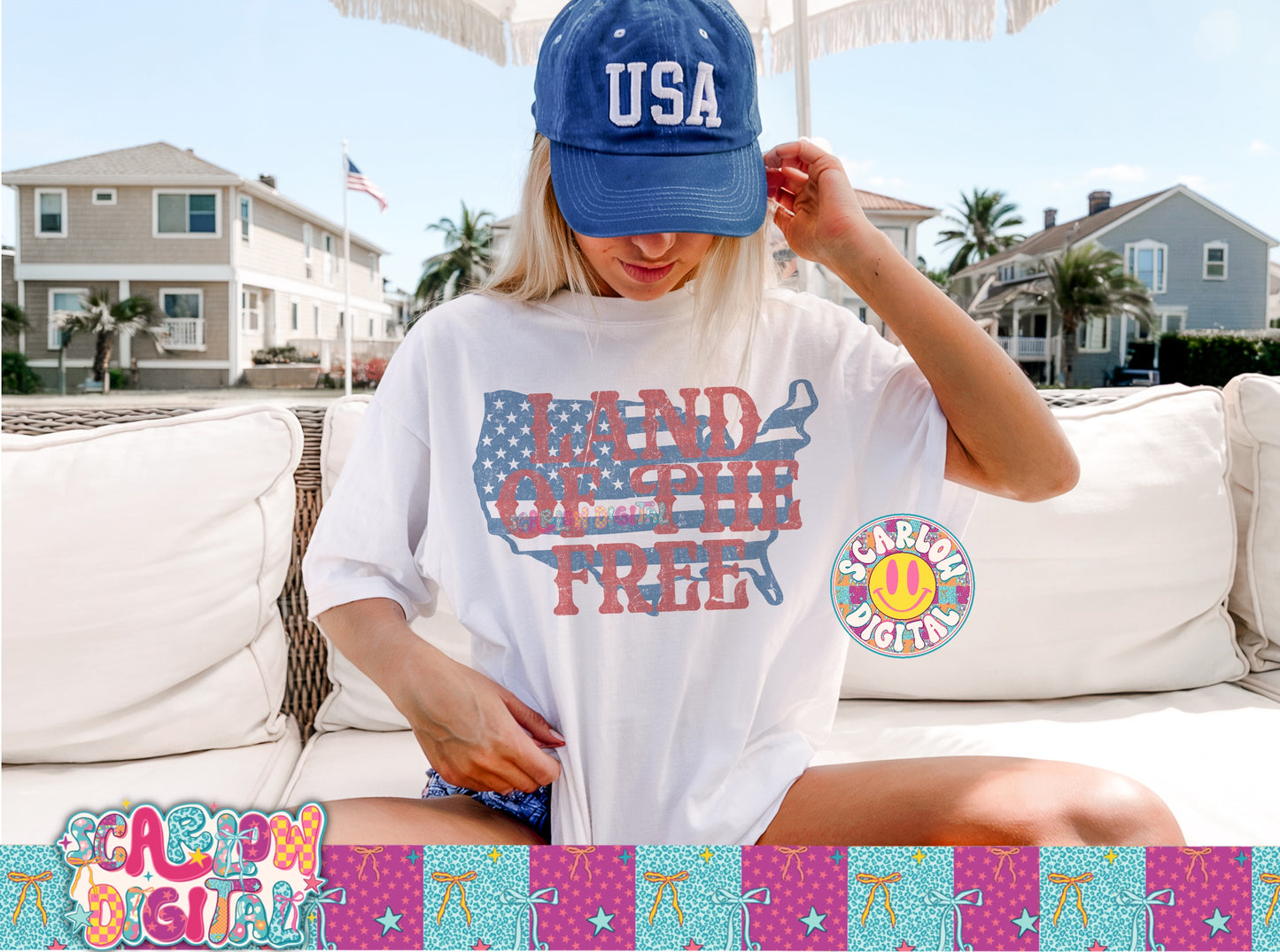 Land of the Free PNG Digital Design