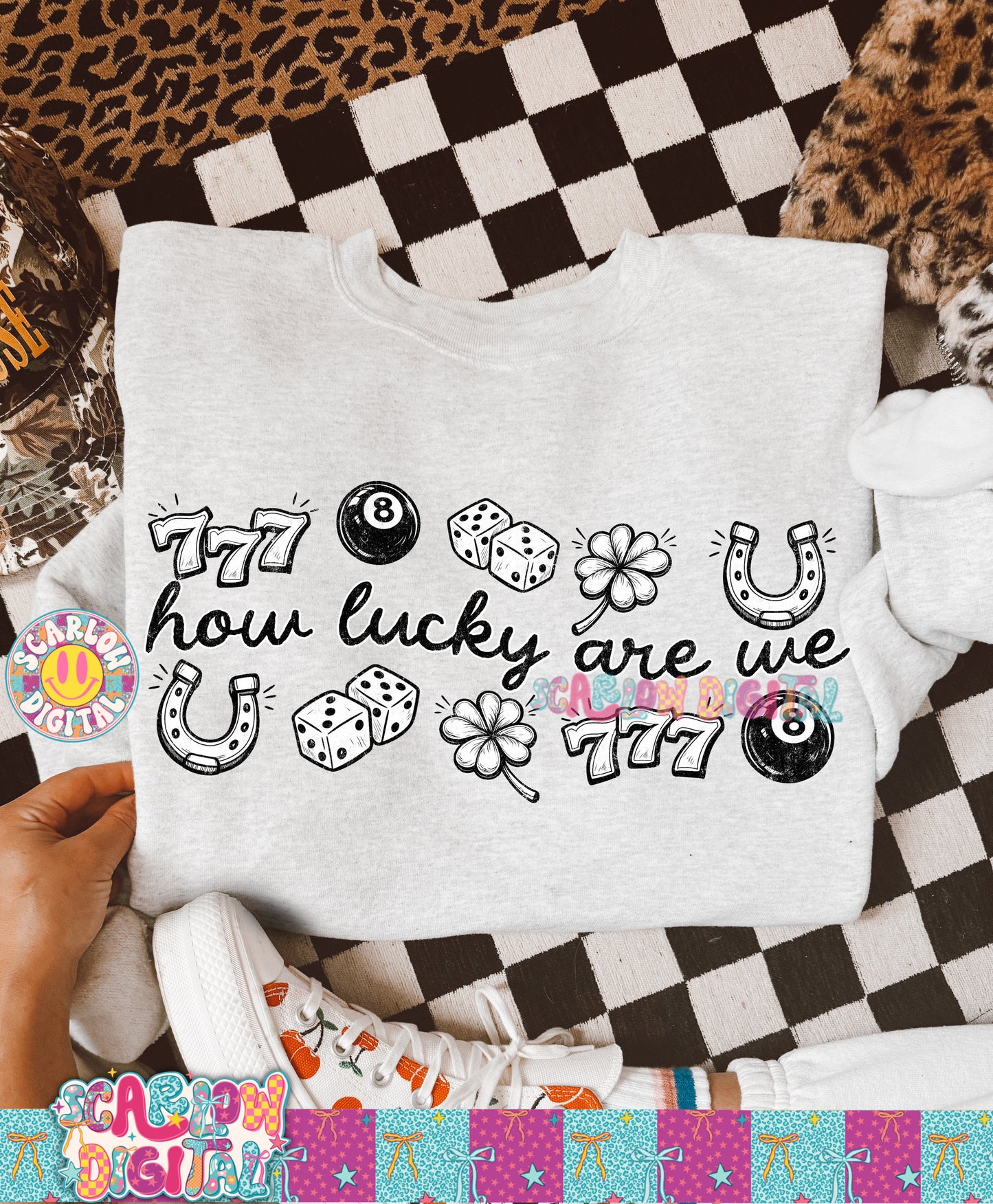 How Lucky Are We PNG Digital Design