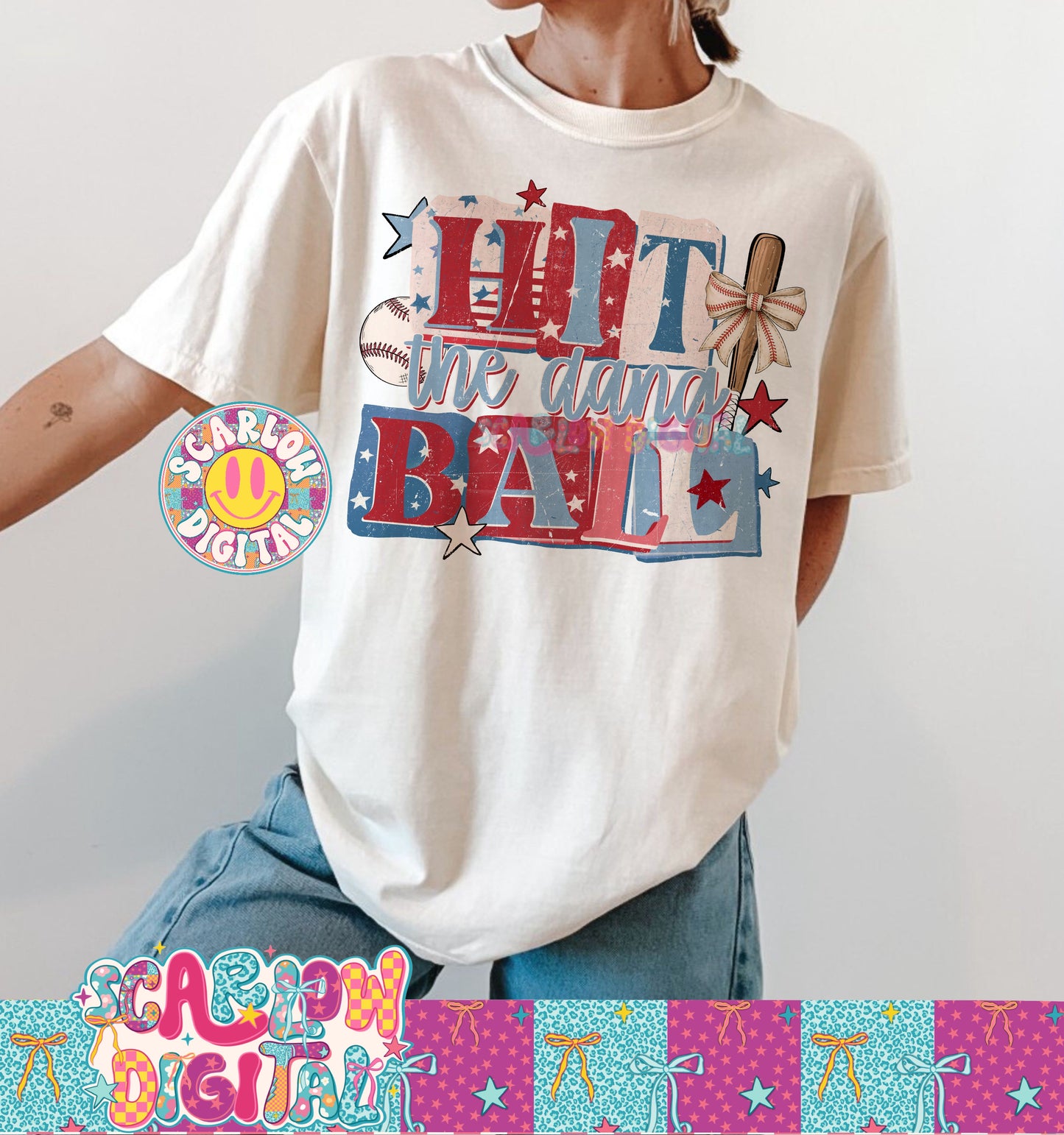 Hit the Dang Ball Baseball PNG Digital Design