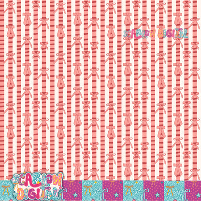Bow Stripes Seamless Pattern Digital Design