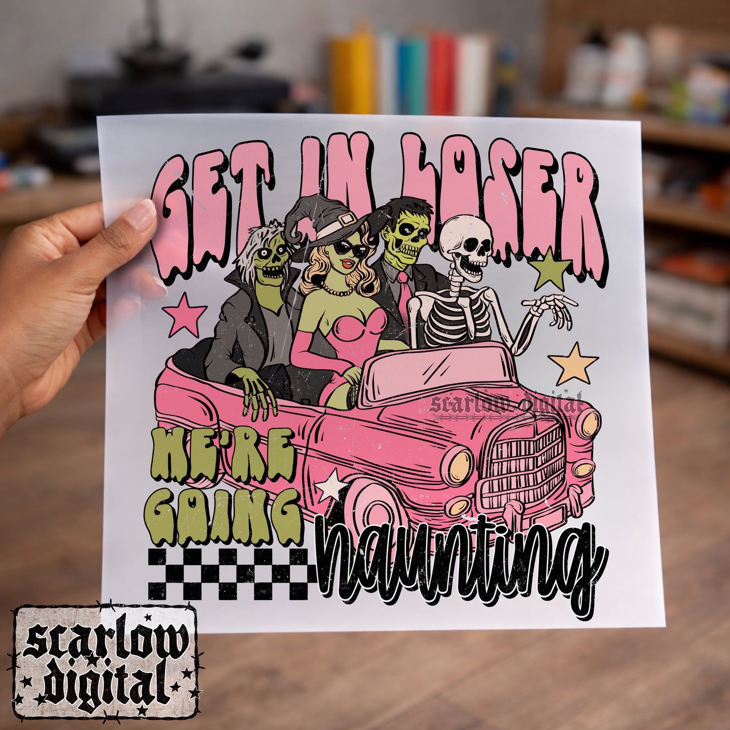Get in Loser We're Going Haunting PNG Digital Design