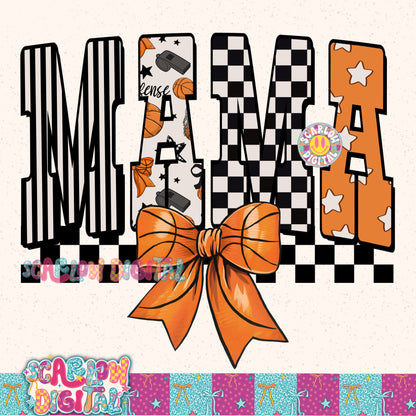 Basketball Mama with Bow PNG Digital Design
