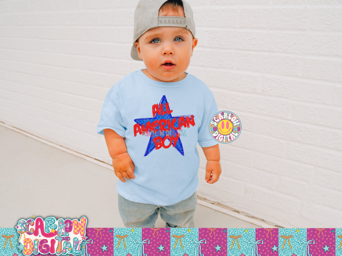 All American Boy PNG Digital Design