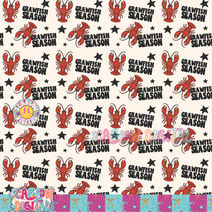 Crawfish Season Seamless Pattern Digital Design