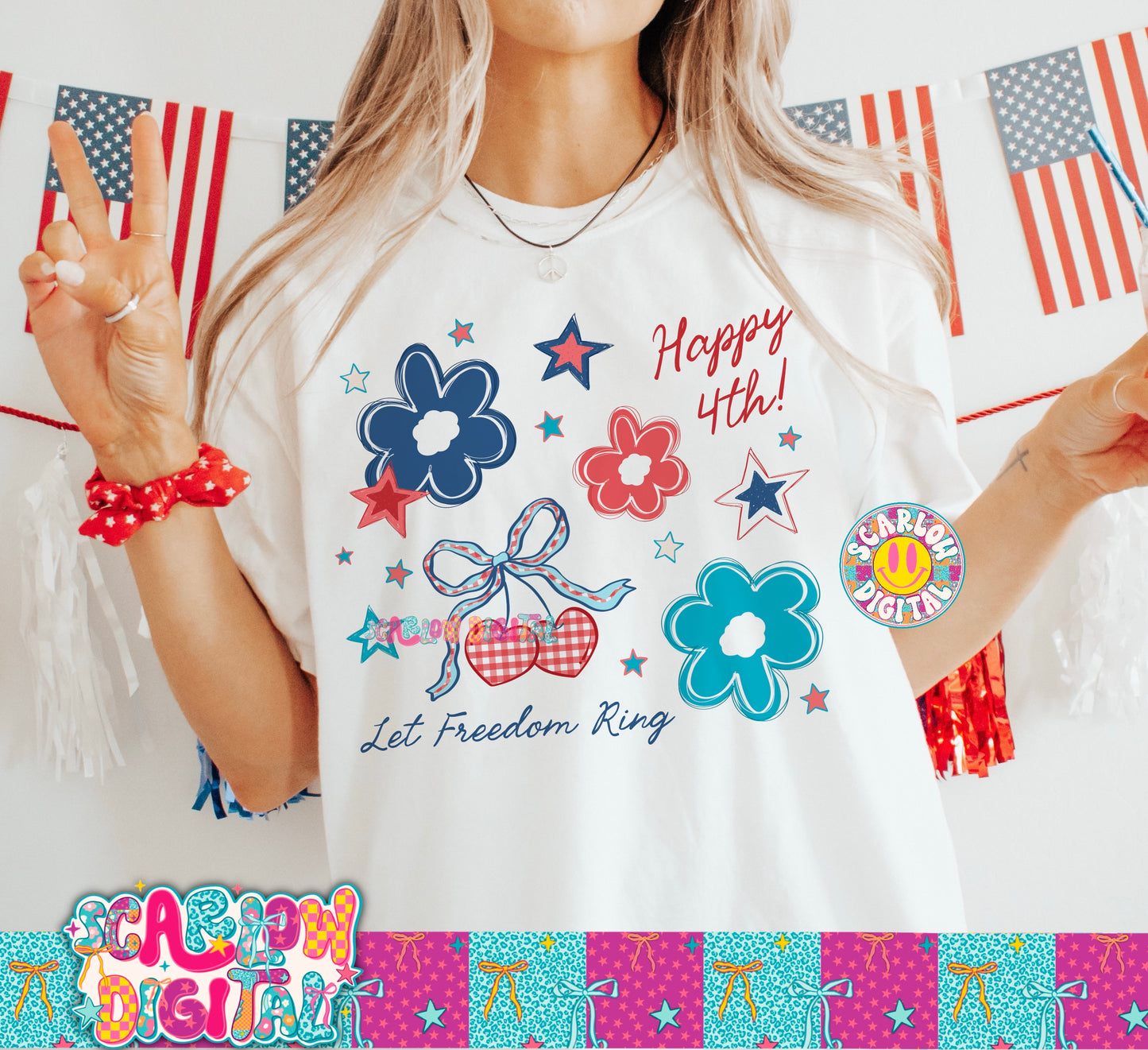 Happy 4th PNG Digital Design