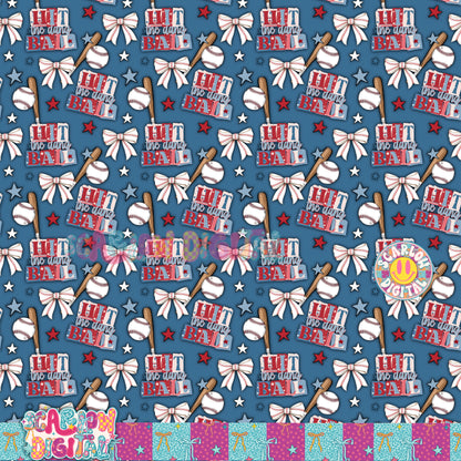 Hit the Dang Ball Seamless Pattern Digital Design