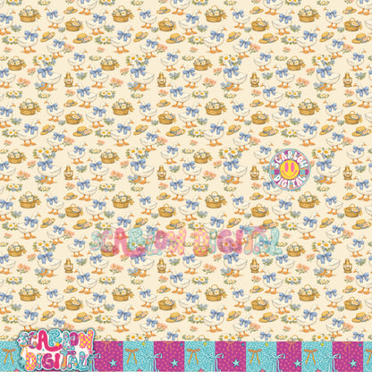 Vintage Goose Seamless Pattern Digital Design