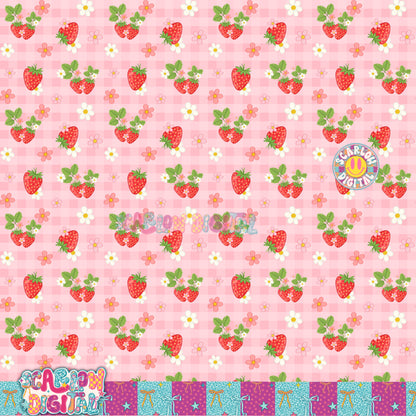 Strawberries Seamless Pattern Digital Design