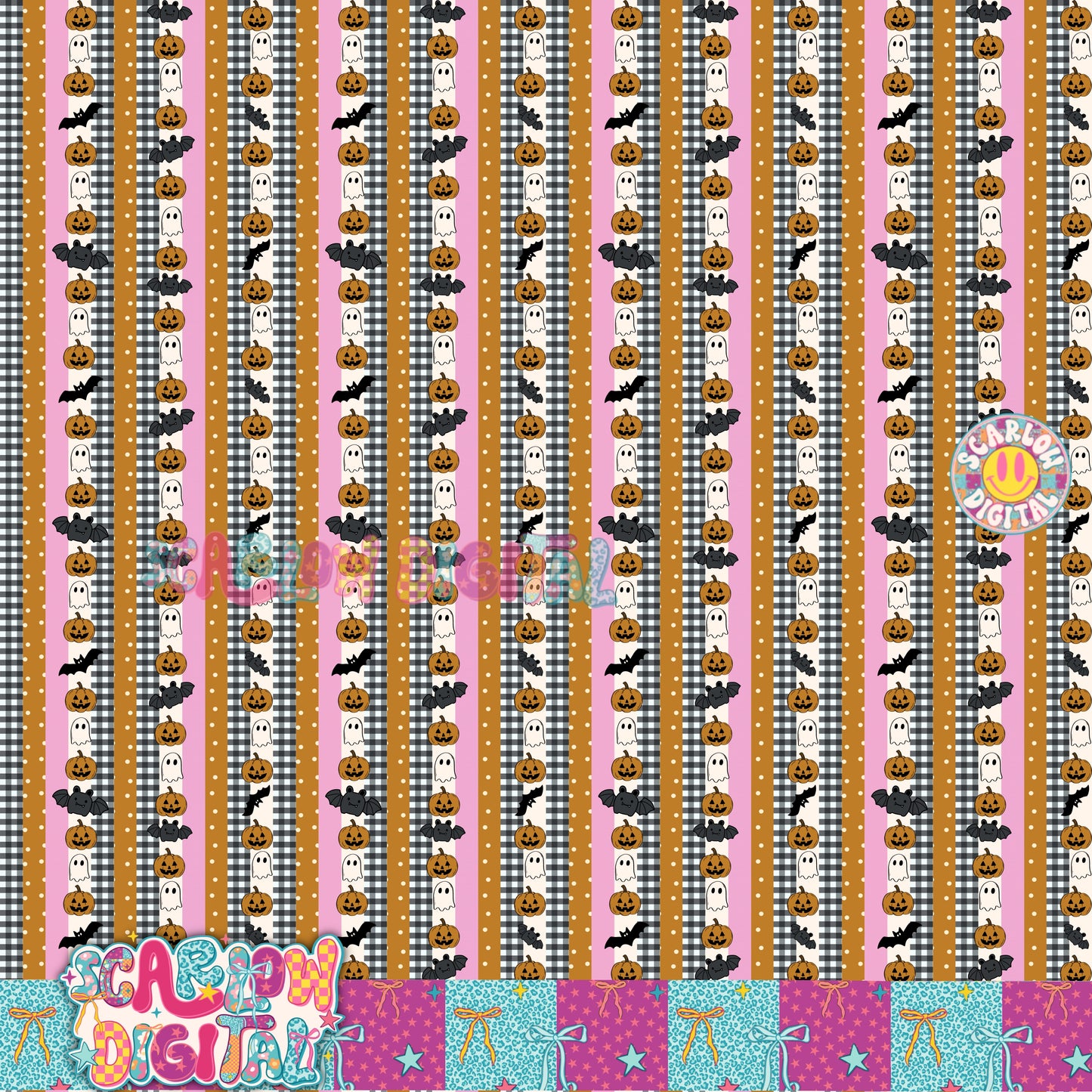 NEW NEW NEW! Spooky Halloween Stripes Seamless Pattern Digital Design