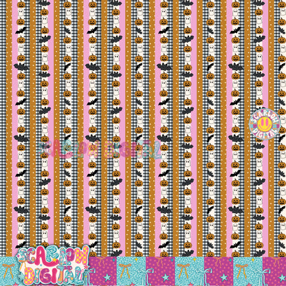 NEW NEW NEW! Spooky Halloween Stripes Seamless Pattern Digital Design