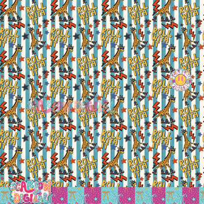 Roll With It Seamless Pattern Digital Design