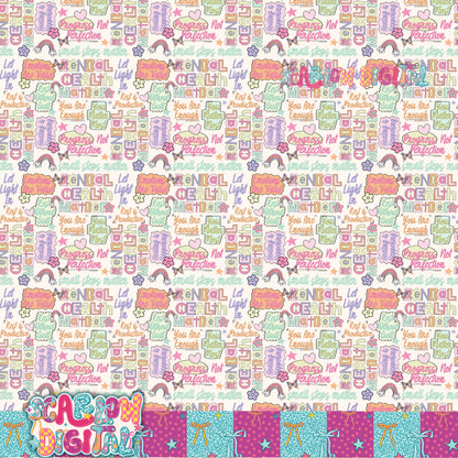 Mental Health Seamless Pattern Digital Design