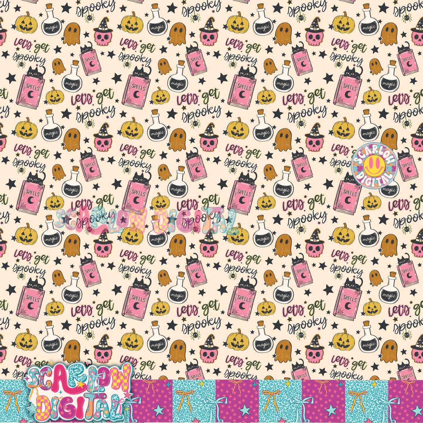 Let's Get Spooky Seamless Pattern Digital Design