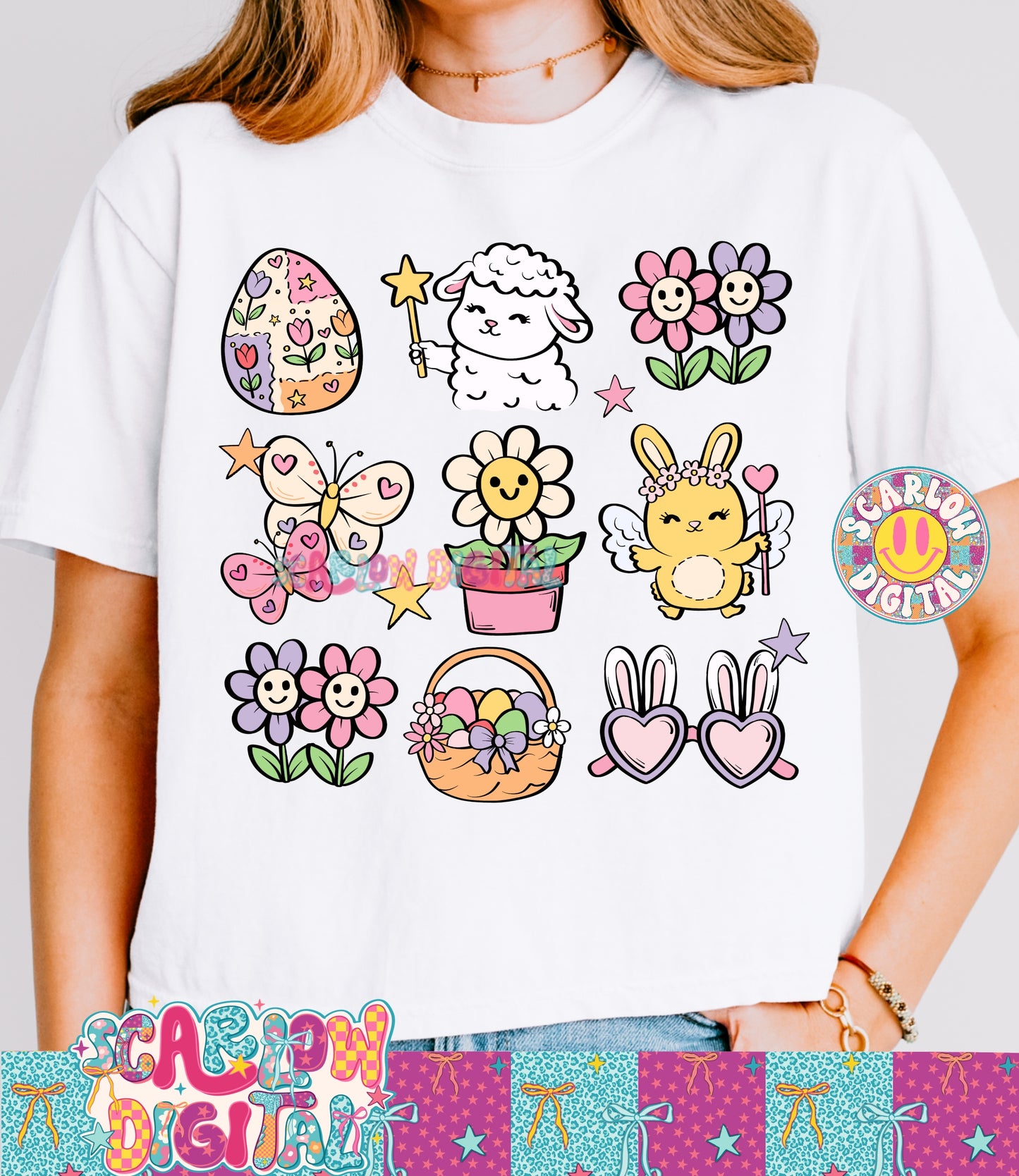 Easter Doodles PNG Digital Design