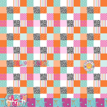 Retro Patches Seamless Pattern Digital Design