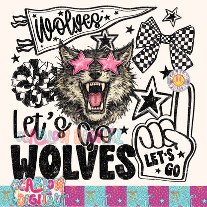 Wolves Mascot PNG Digital Design