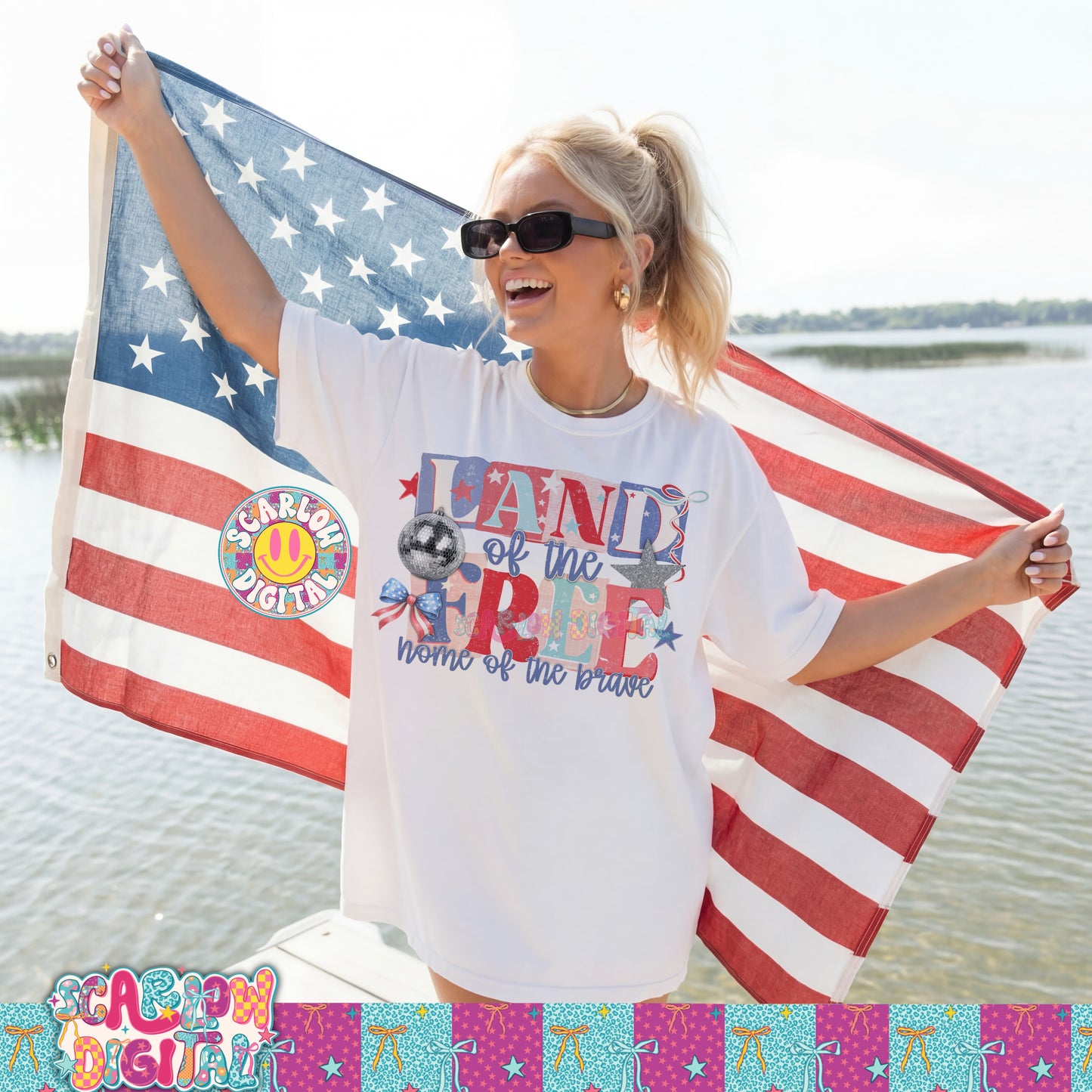 Land of the Free PNG Digital Design