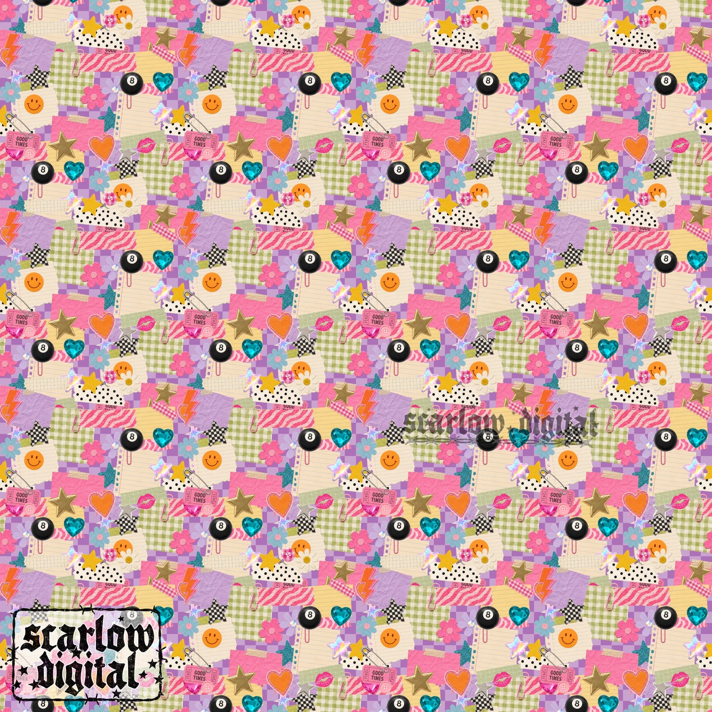 Junk Journal Seamless Pattern Digital Design