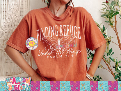 Finding Refuge Under His Wings PNG Digital Design
