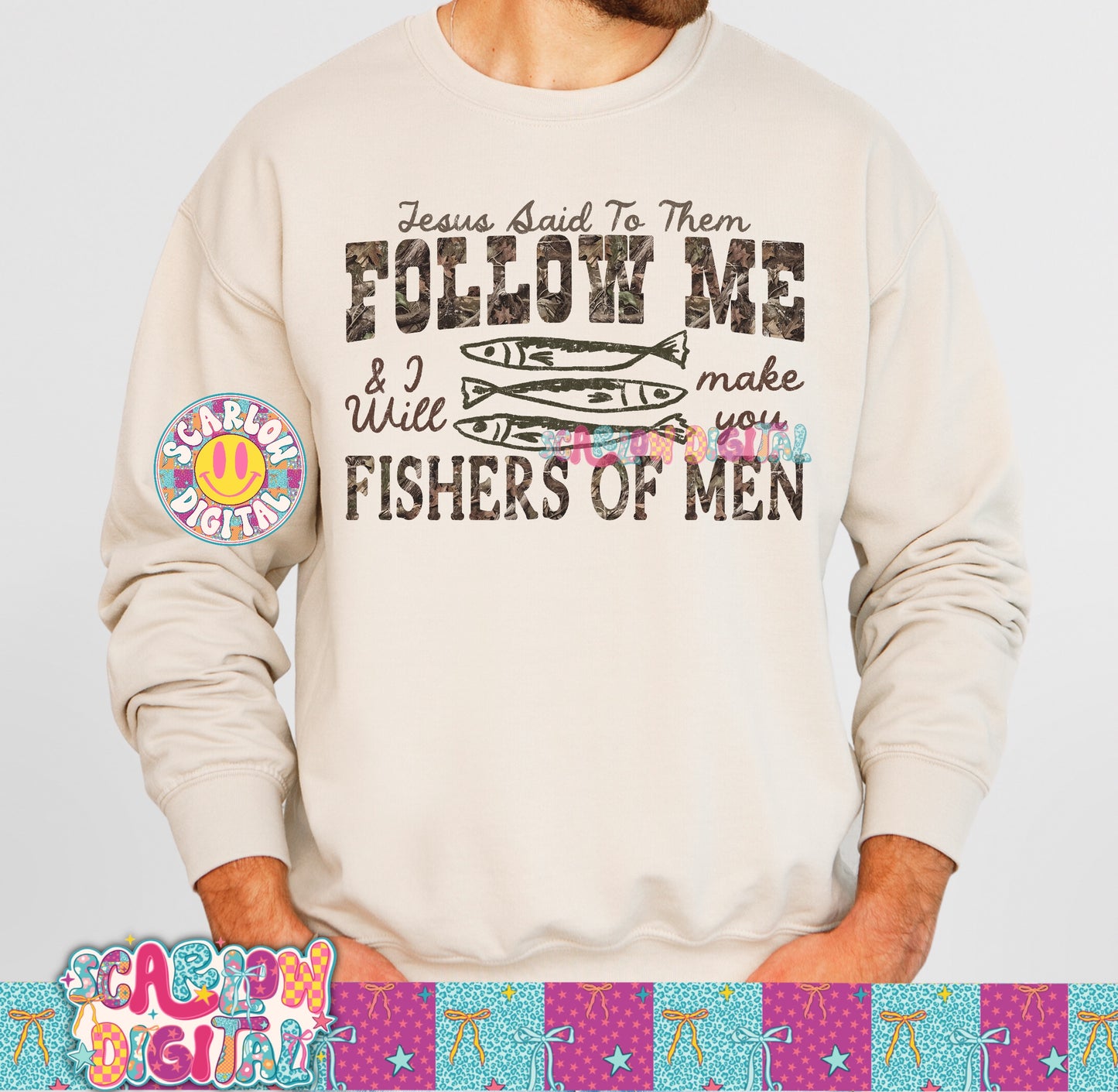 Follow Me & I Will Make You Fishers of Men PNG Digital Design