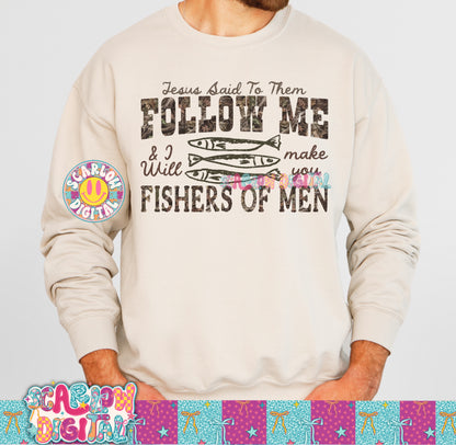 Follow Me & I Will Make You Fishers of Men PNG Digital Design