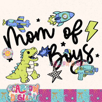 Mom of Boys PNG Digital Design