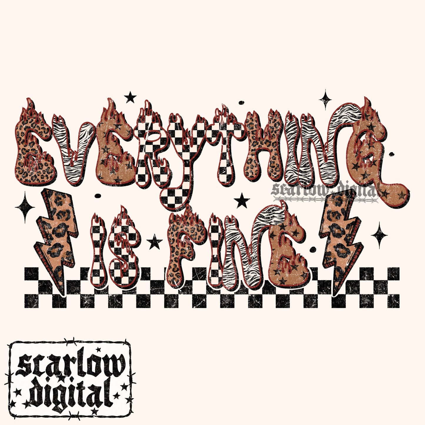 Everything is Fine PNG Digital Design