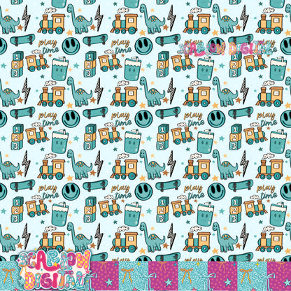 Play Time Seamless Pattern Digital Design