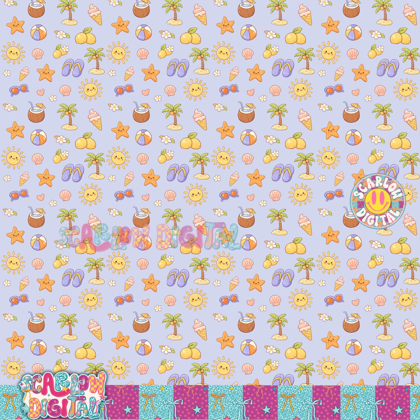 Summer Seamless Pattern Digital Design