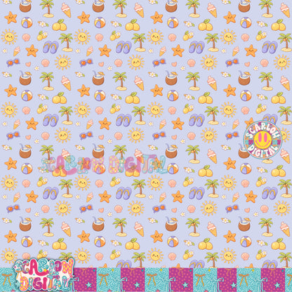 Summer Seamless Pattern Digital Design